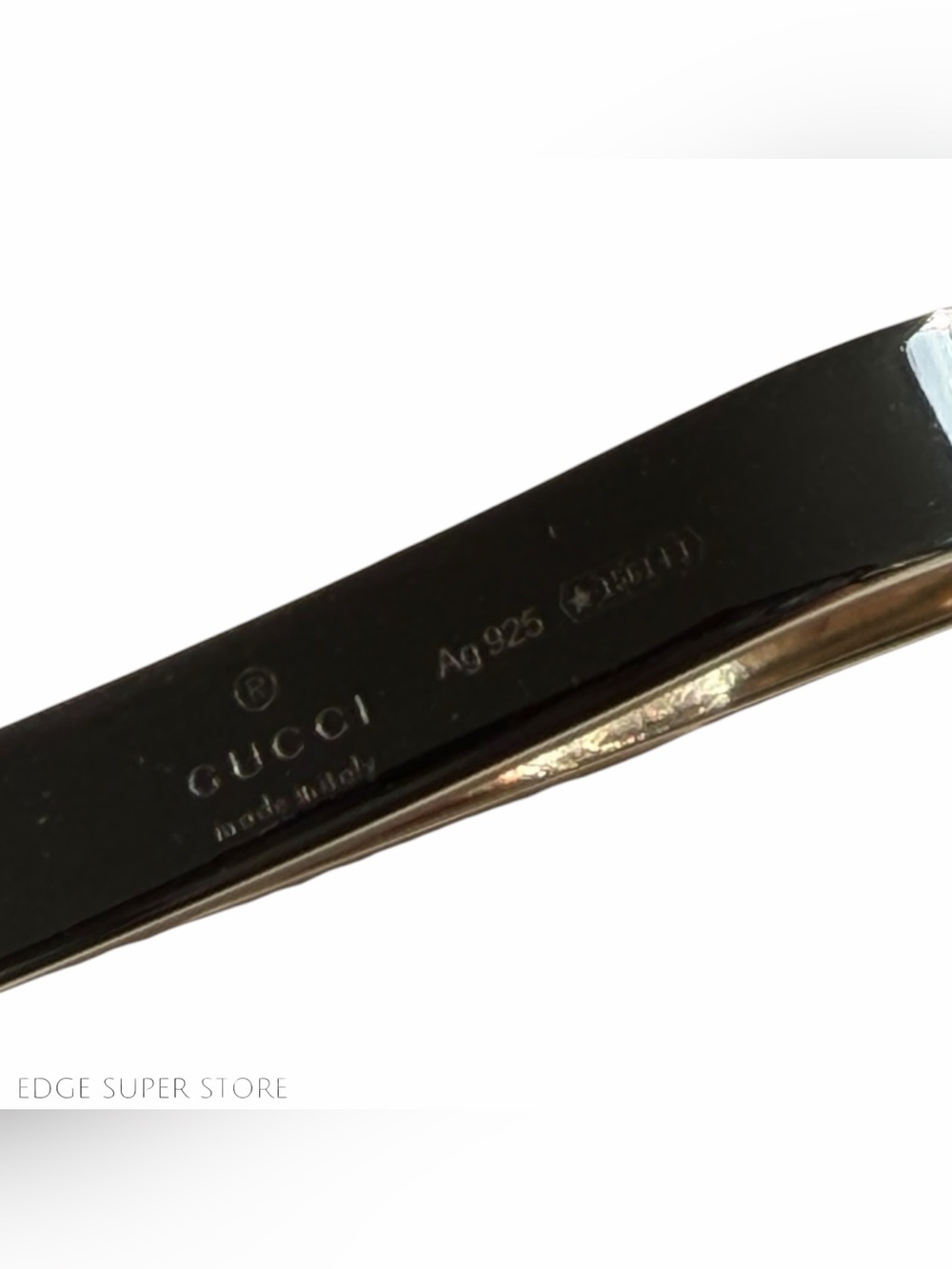 Gucci GG Tie Bar Clip 925 Sterling Silver Made in Italy Men’s Designer Accessory - Picture 3 of 5